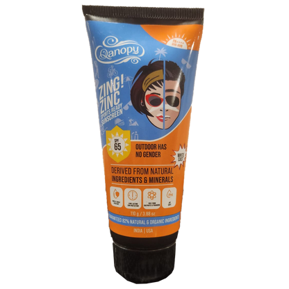 Qanopy Zing Zinc -Sports Ready Sunscreen SPF 65 - 110 G
